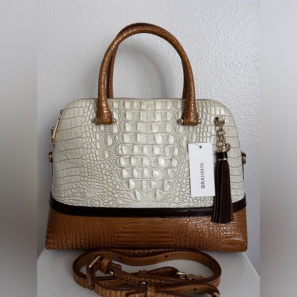 Brahmin Authentic Sydney Coconut Kedima Large Genuine Leather Tote Bag . - Picture 2 of 15